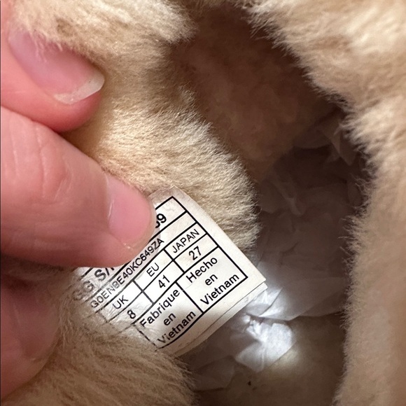 UGG Tan Suede Ankle Boots with Fur Lining - Picture 7 of 8